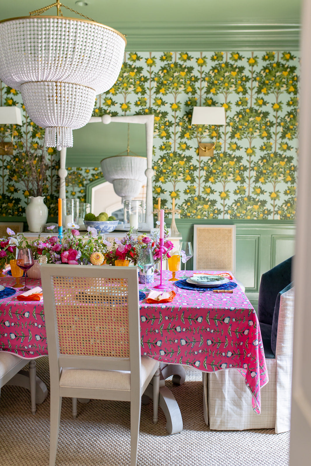 Pink Tulip Tablecloth (Modafleur X Erin Donahue Tice)