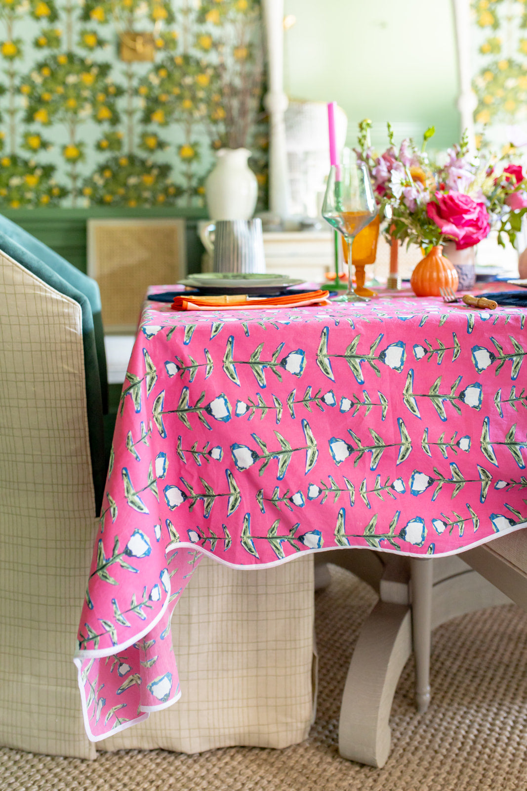 Pink Tulip Tablecloth (Modafleur X Erin Donahue Tice)