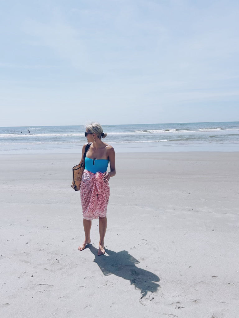 THE TANGERINE GEOMETRIC SARONG