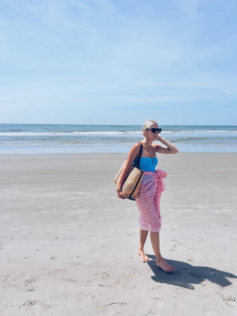 THE TANGERINE GEOMETRIC SARONG