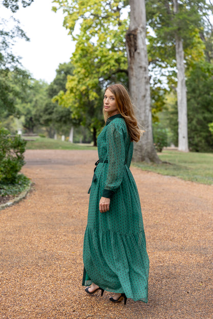 THE ASHTON DRESS - GREEN FLORAL