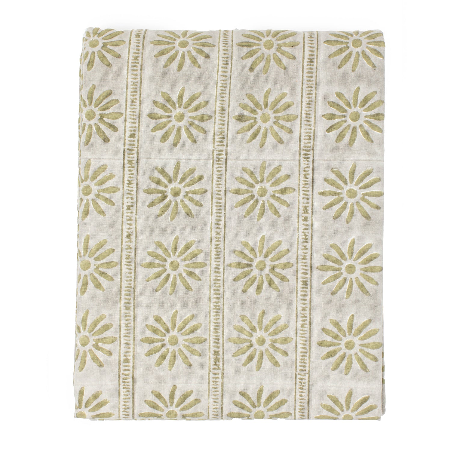 THE GREEN FLORAL AND LADDER TABLECLOTH