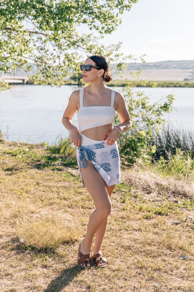 THE LOTUS SARONG - BLUE